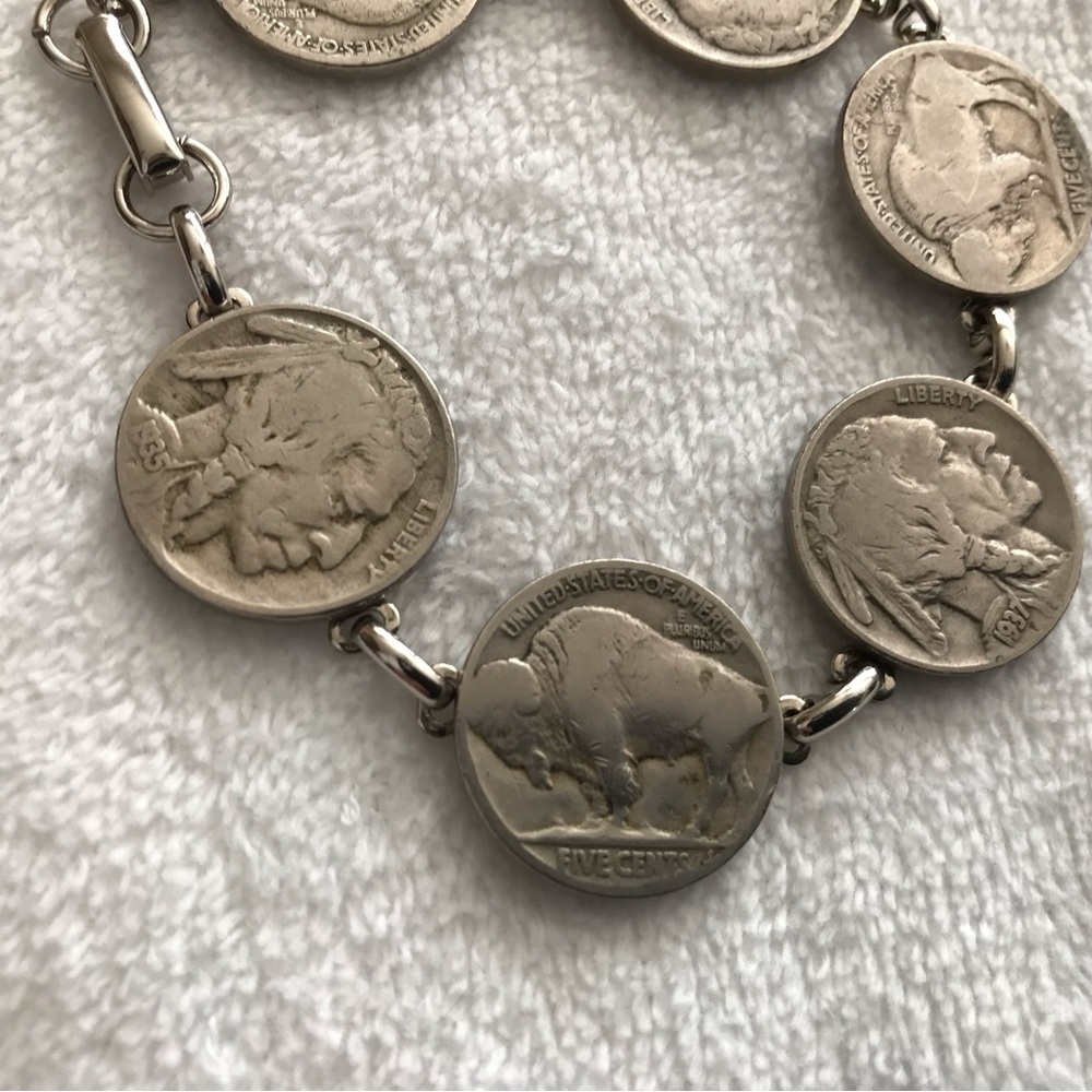 Vintage Buffalo Nickel bracelet 7.75” Length - Picture 4 of 5